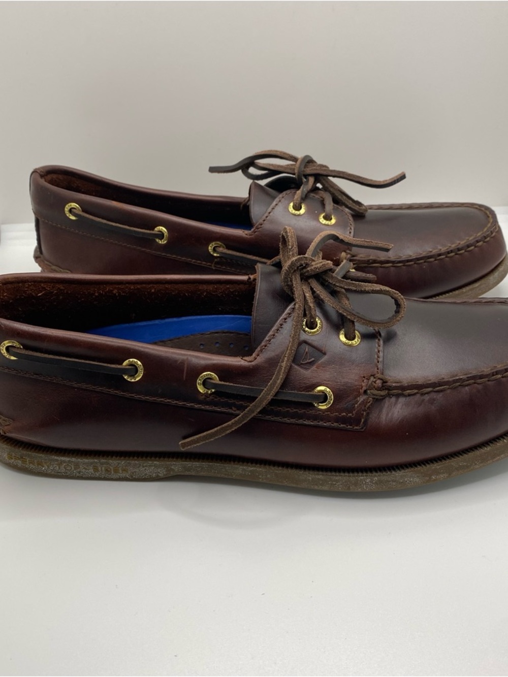 Sperry Top-Sider Authentic Original 2-Eye Boat Shoes Men's 11M Amaretto Leather
